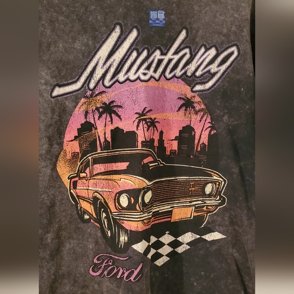 Ford Mustang Tie-Dye Graphic Tshirt Men's Grey L - Picture 4 of 4